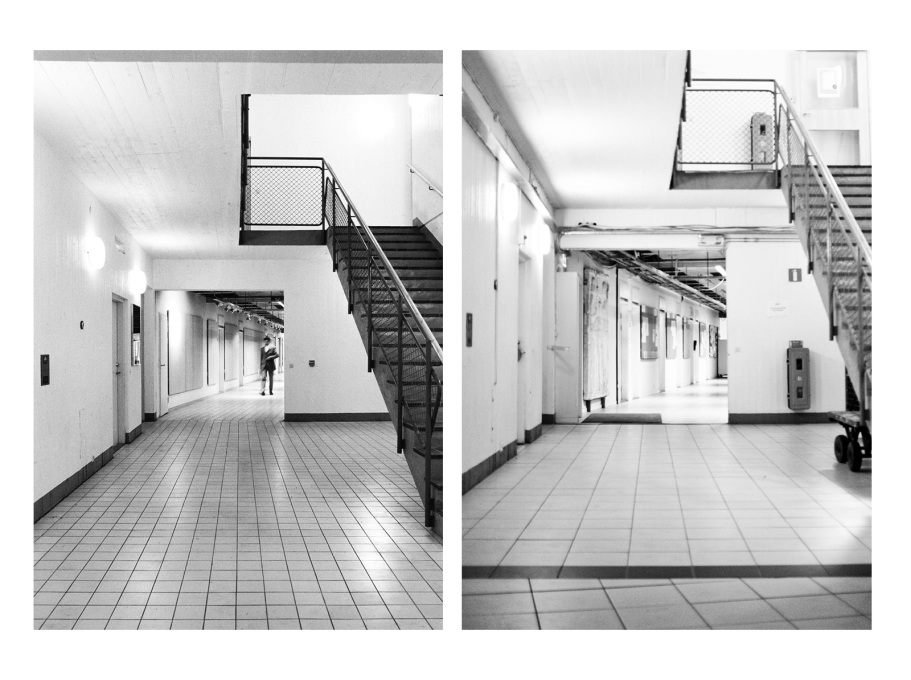The 100mm square floor tiles were used as a pedagogical tool to learn standard measurements, although they were replaced in the early 2000s.&nbsp;(Photos: Sten Vilson, 1970 and Tove Freiij, 2015)