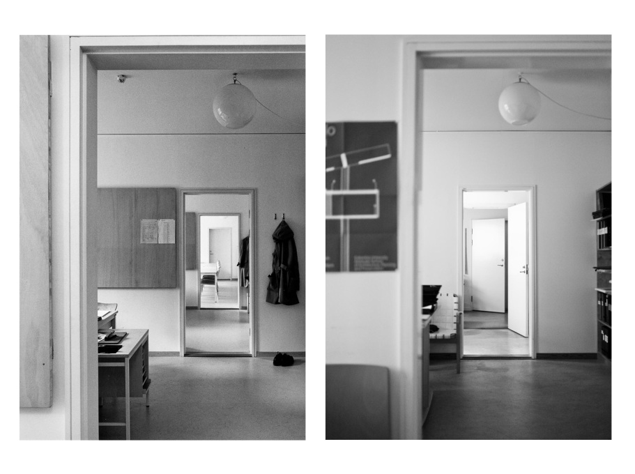 All of the staff offices faced the street and were of equal size regardless of position.&nbsp;(Photos: Sten Vilson, 1970 and Tove Freiij, 2015)