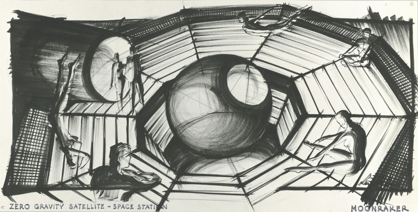 The Zero Gravity Space for &ldquo;Moonraker&rdquo; as sketch... (GB/F 1979; image &copy; Ken Adam Archive/Deutsche Kinemathek)